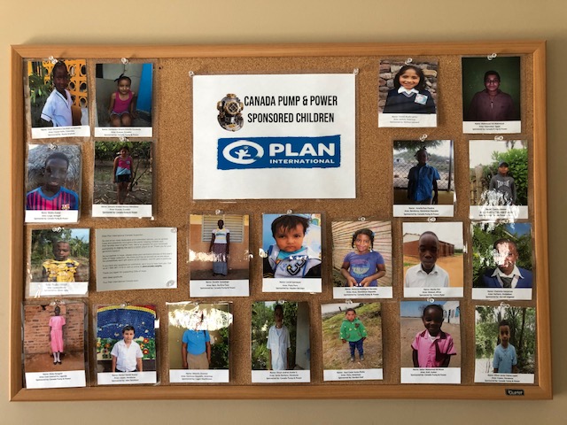 One of many boards in our head office showing some of our child sponsorship connections.